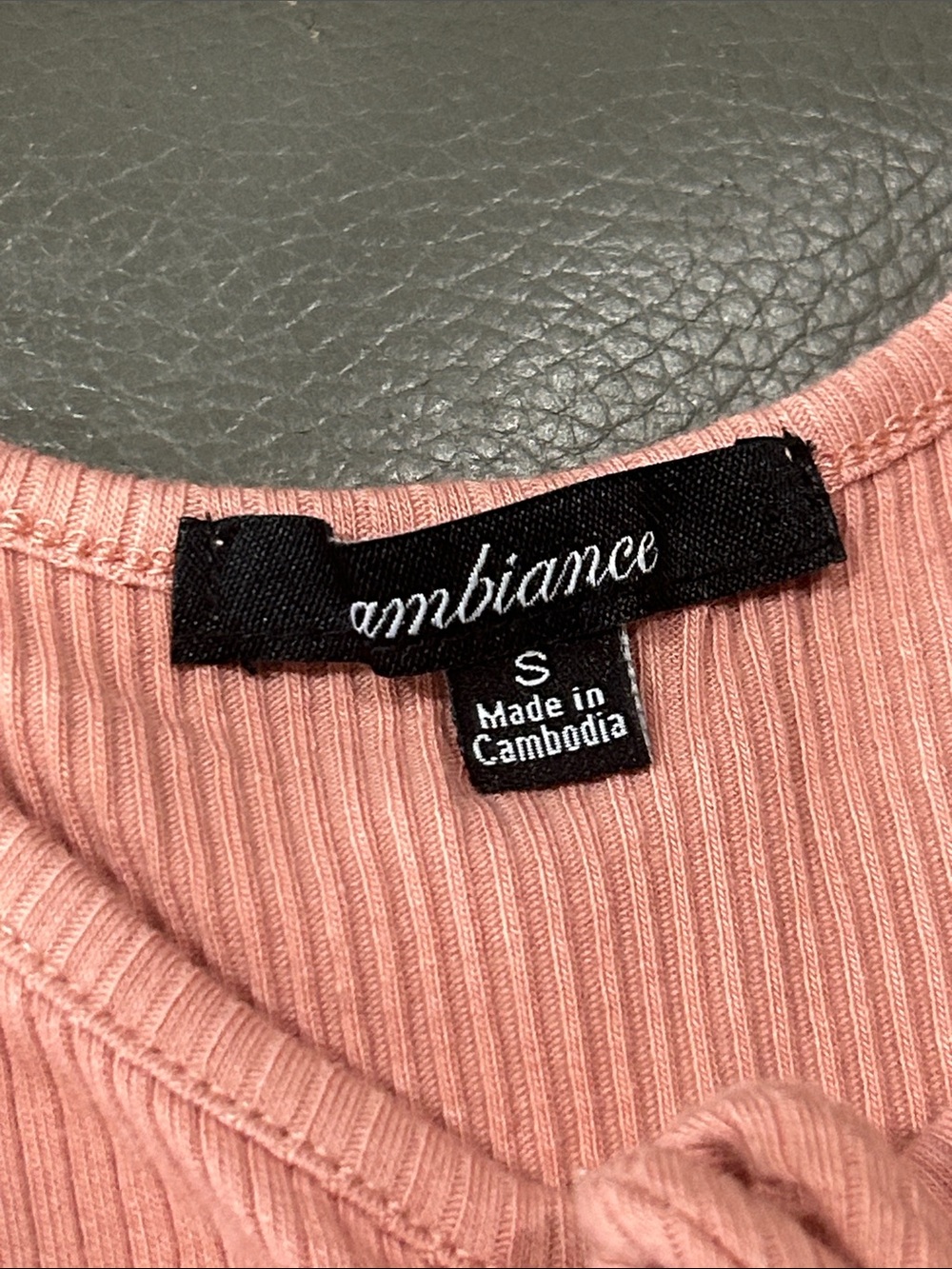 Ambiance Ribbed Lace-Up One-Piece pink bodysuit Sz S - Picture 2 of 6